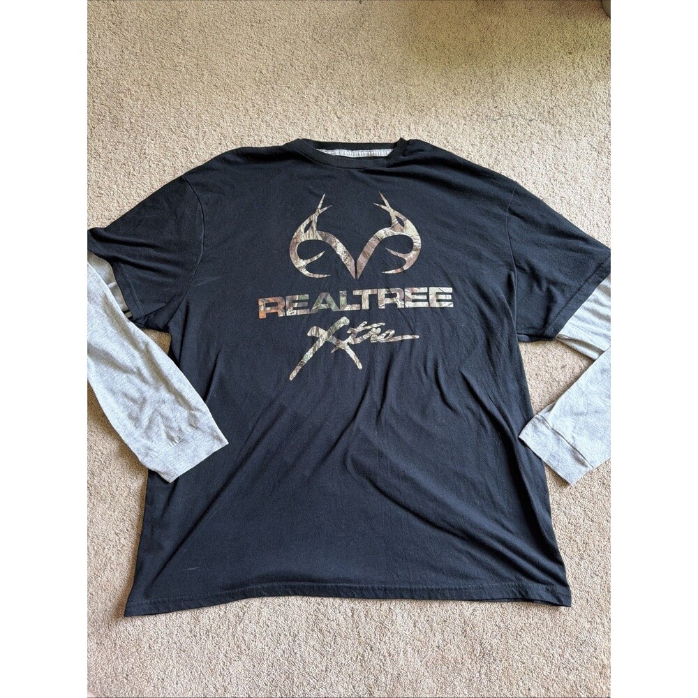 Realtree Women's 2XL T-shirt Layered Long Sleeve Camo Shirt
